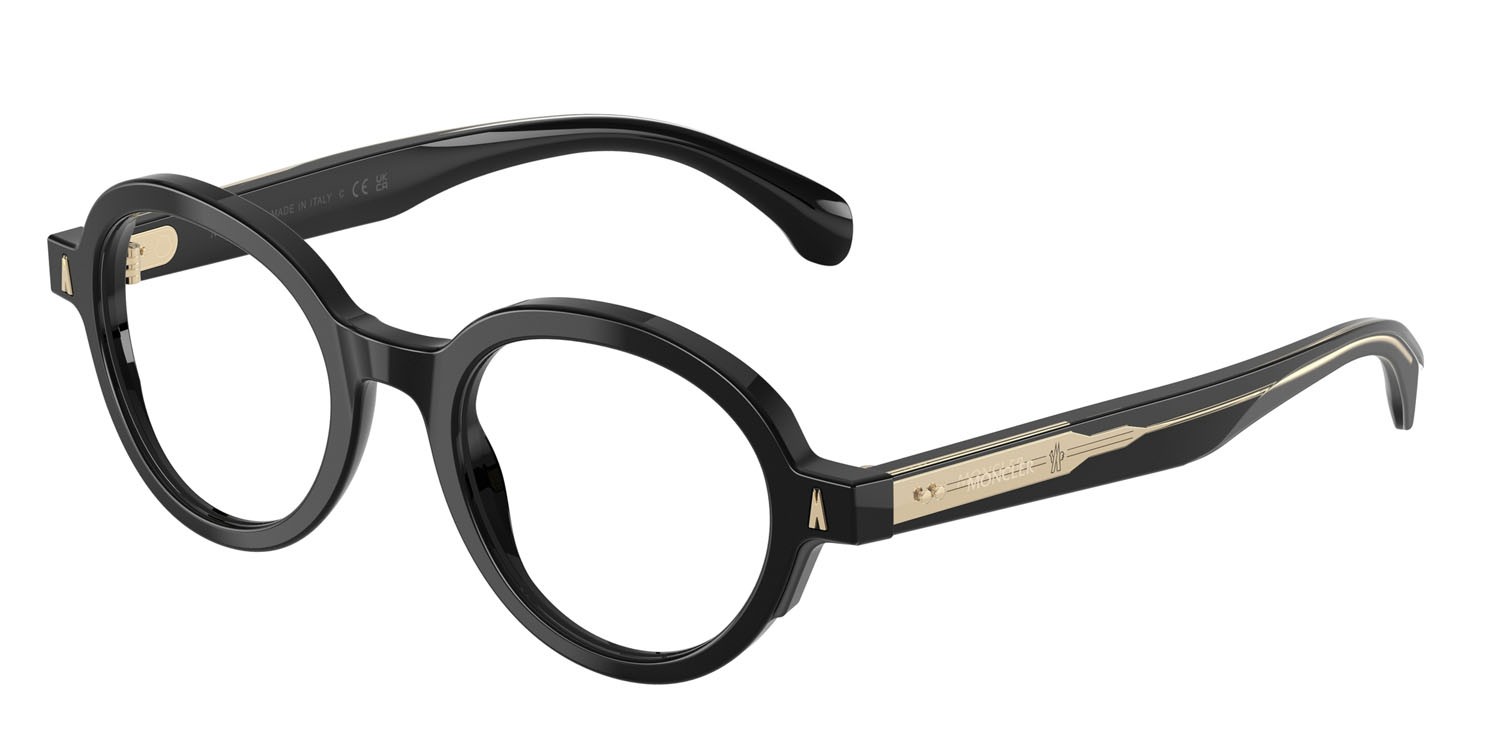 Eyeglasses Moncler ME 2005 (3001) color nero lucido shape round lenses lente demo