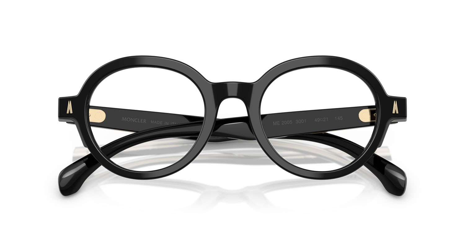 Eyeglasses Moncler ME 2005 (3001) color nero lucido shape round lenses lente demo