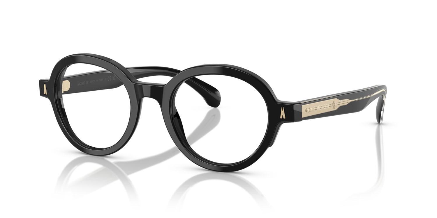 Eyeglasses Moncler ME 2005 (3001) color nero lucido shape round lenses lente demo