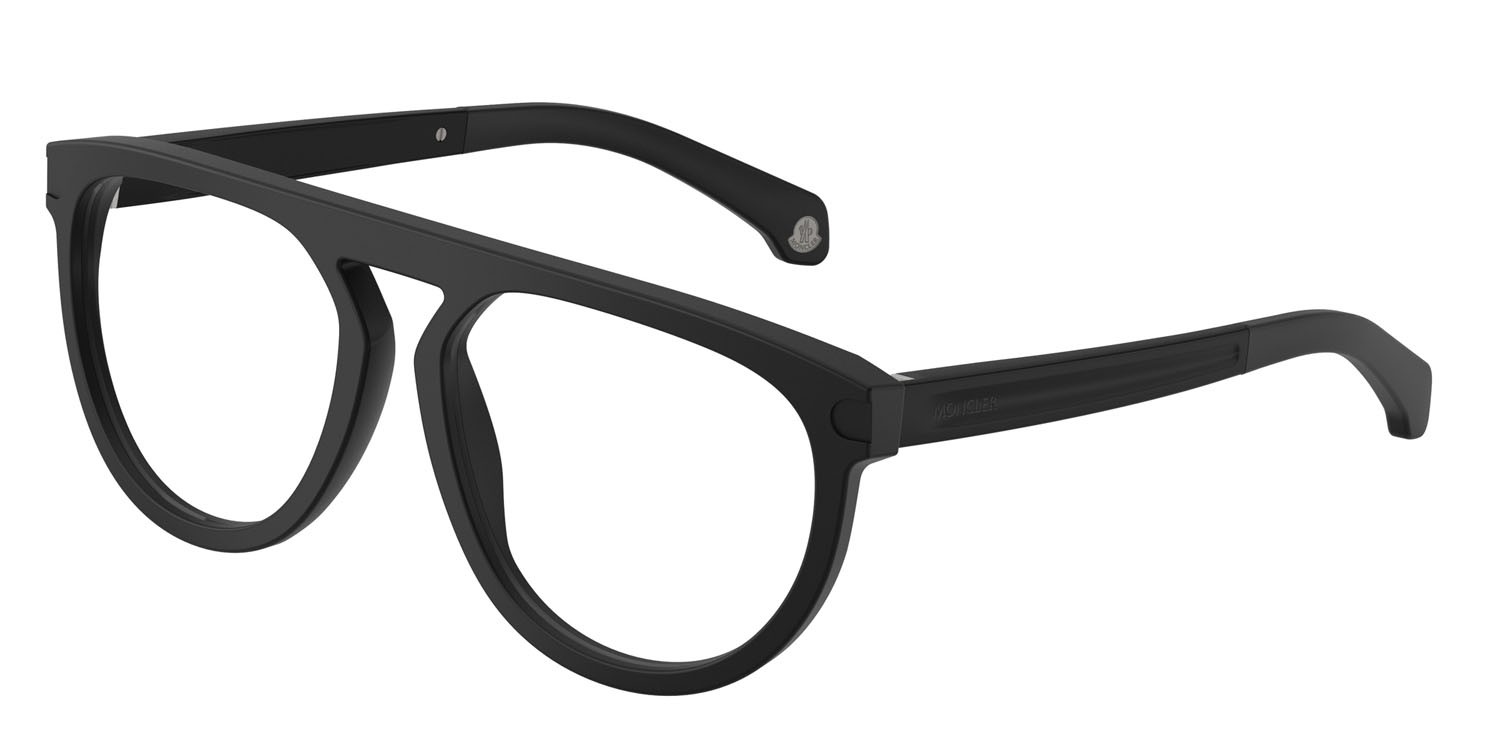 Eyeglasses Moncler ME 2007 (3010) color nero opaco shape aviator lenses lente demo