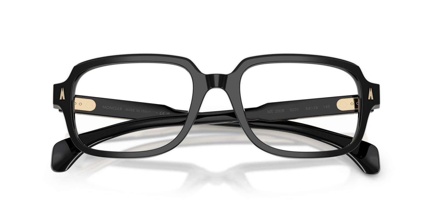 Eyeglasses Moncler ME 2008 (3001) color nero lucido shape square lenses lente demo