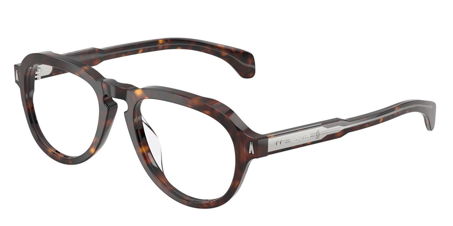 Eyeglasses Moncler ME 2009U (3002) color havana scuro lucido shape aviator lenses lente demo