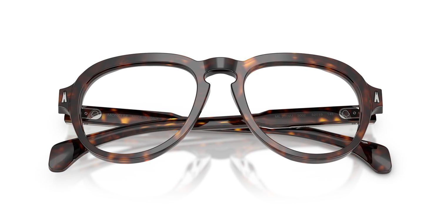Eyeglasses Moncler ME 2009U (3002) color havana scuro lucido shape aviator lenses lente demo
