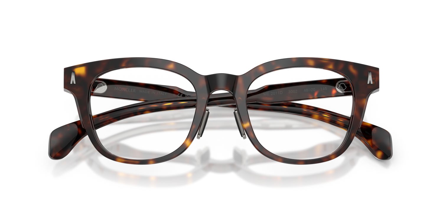 Eyeglasses Moncler ME 2011D (3002) color havana scuro lucido shape pantos lenses lente demo