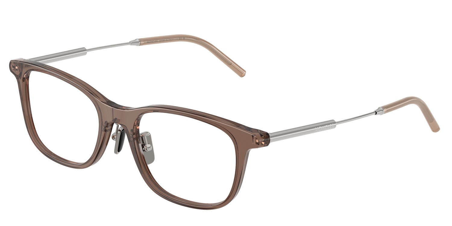 Eyeglasses Moncler ME 2013D (3019) color marrone trasparente lucido shape square lenses lente demo