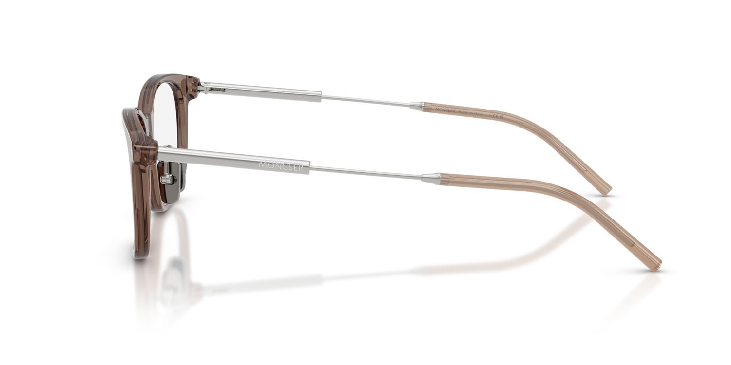 Eyeglasses Moncler ME 2013D (3019) color marrone trasparente lucido shape square lenses lente demo