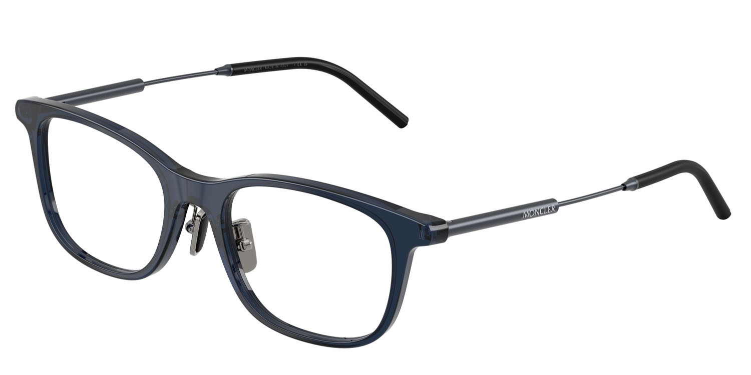 Eyeglasses Moncler ME 2013D (3020) color blu lucido shape square lenses lente demo