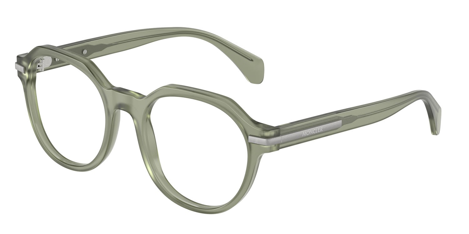 Eyeglasses Moncler ME 2014 (3021) color verde opaco trasparente shape pantos lenses lente demo