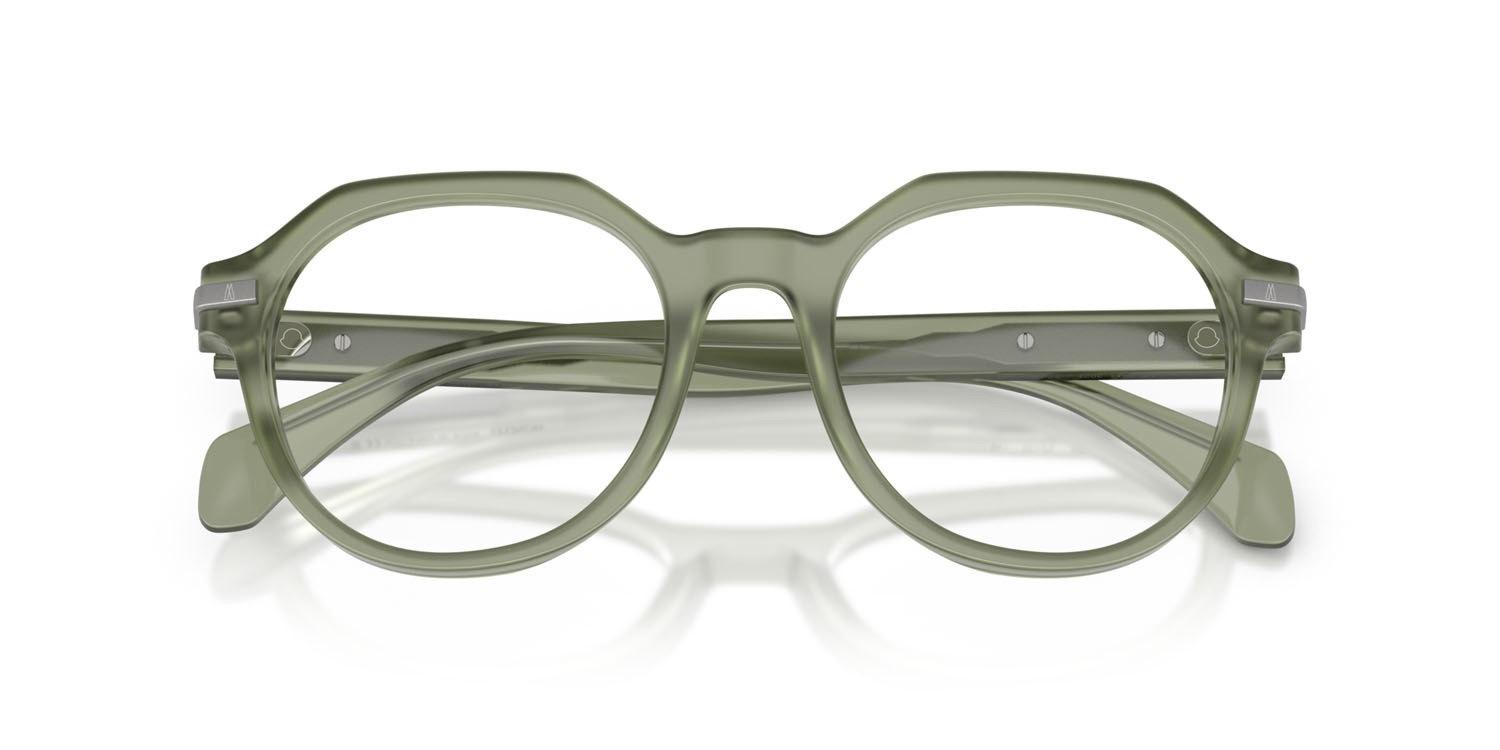 Eyeglasses Moncler ME 2014 (3021) color verde opaco trasparente shape pantos lenses lente demo