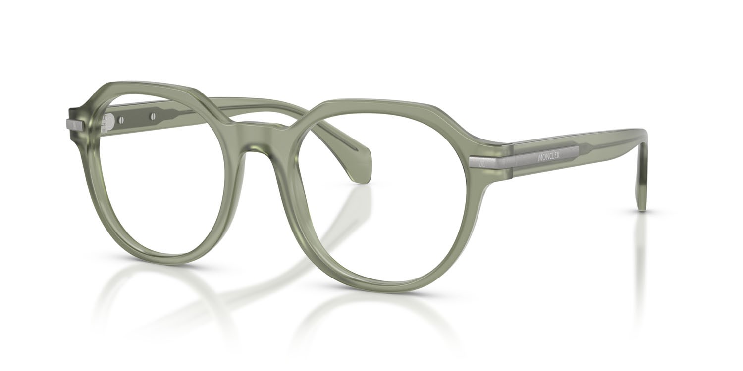 Eyeglasses Moncler ME 2014 (3021) color verde opaco trasparente shape pantos lenses lente demo
