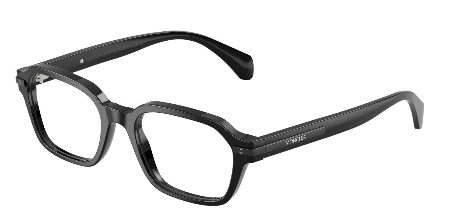 Eyeglasses Moncler ME 2015 (3001) color nero lucido shape irregular lenses lente demo