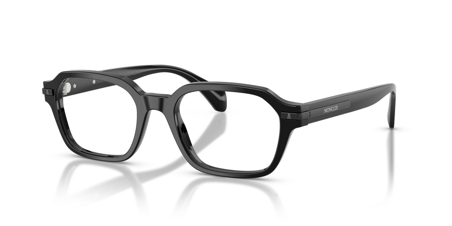 Eyeglasses Moncler ME 2015 (3001) color nero lucido shape irregular lenses lente demo