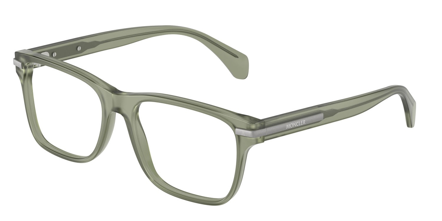 Eyeglasses Moncler ME 2016 (3021) color verde opaco trasparente shape square lenses lente demo