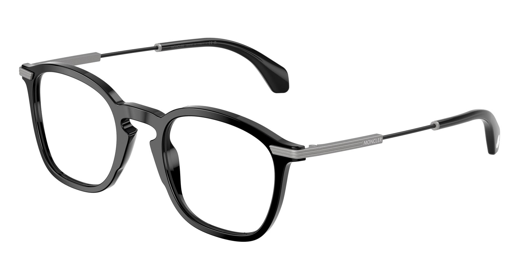 Eyeglasses Moncler ME 2017 (3001) color nero lucido shape irregular lenses lente demo