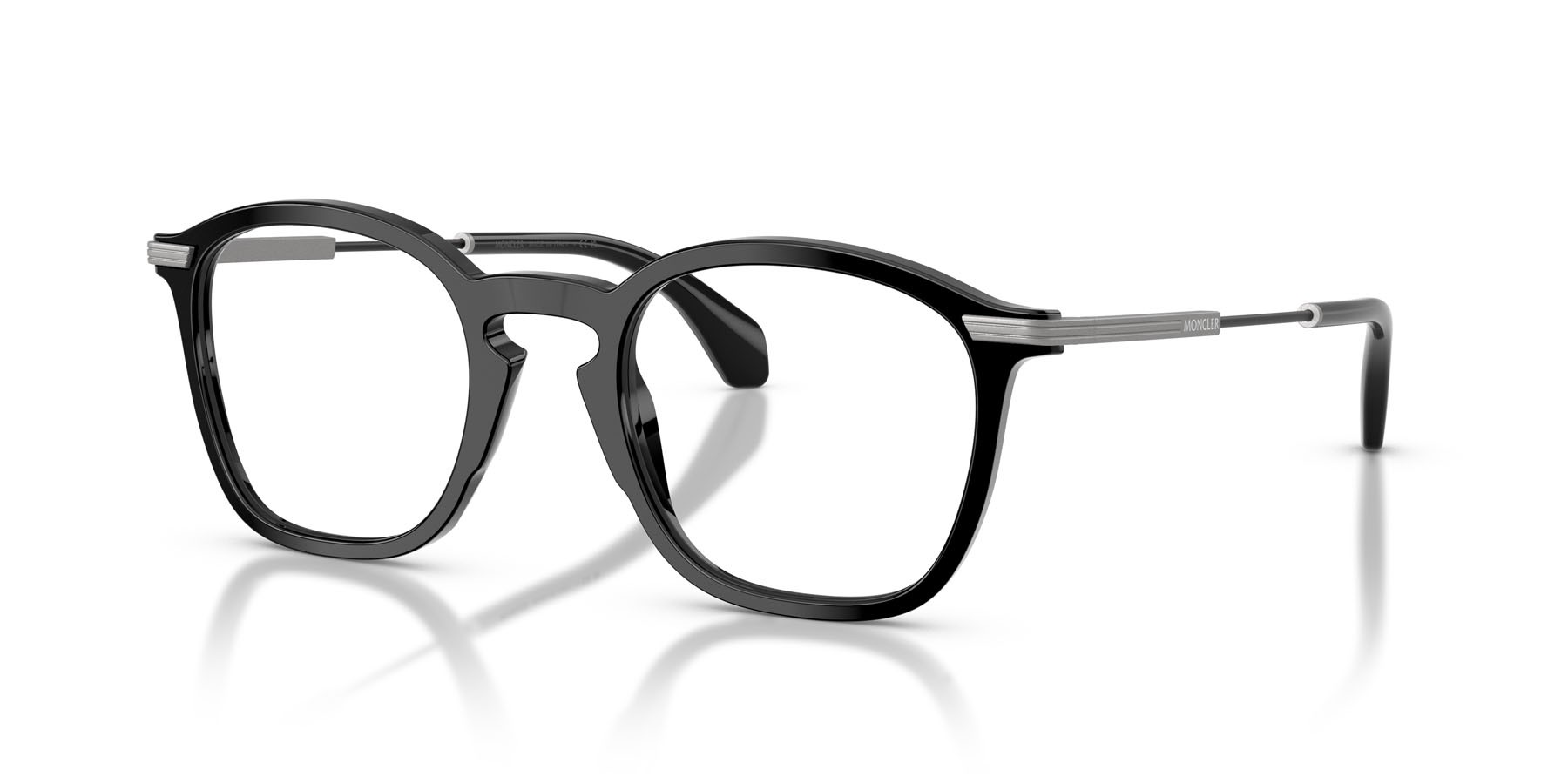Eyeglasses Moncler ME 2017 (3001) color nero lucido shape irregular lenses lente demo