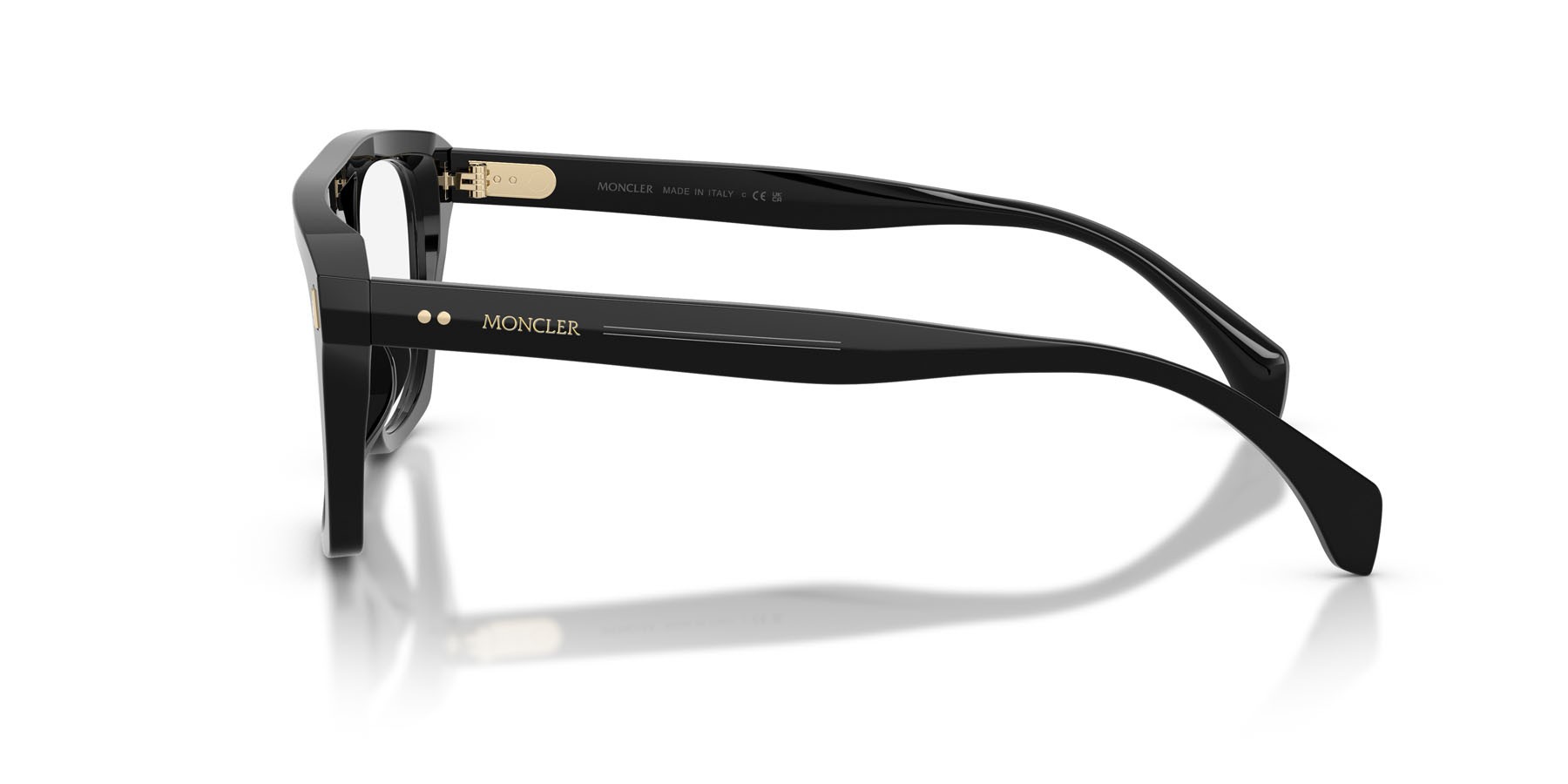 Eyeglasses Moncler ME 2018U (3001) color nero lucido shape rectangle lenses lente demo
