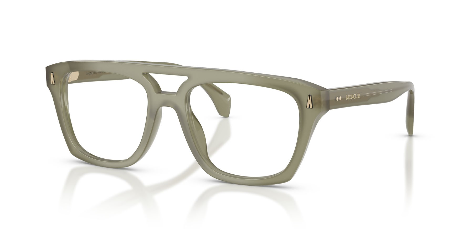 Occhiali da vista Moncler ME 2018U (3024) colore salvia opalino lucido forma rettangolare lenti lente demo