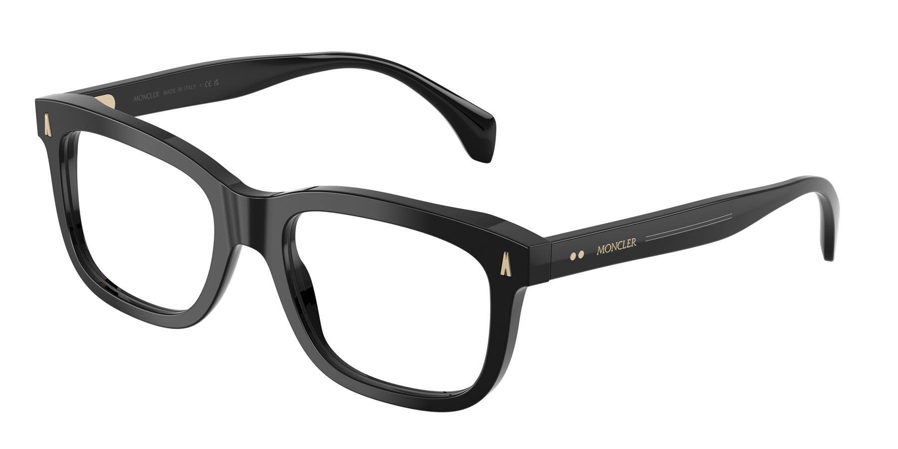 Eyeglasses Moncler ME 2019 (3001) color nero lucido shape rectangle lenses lente demo