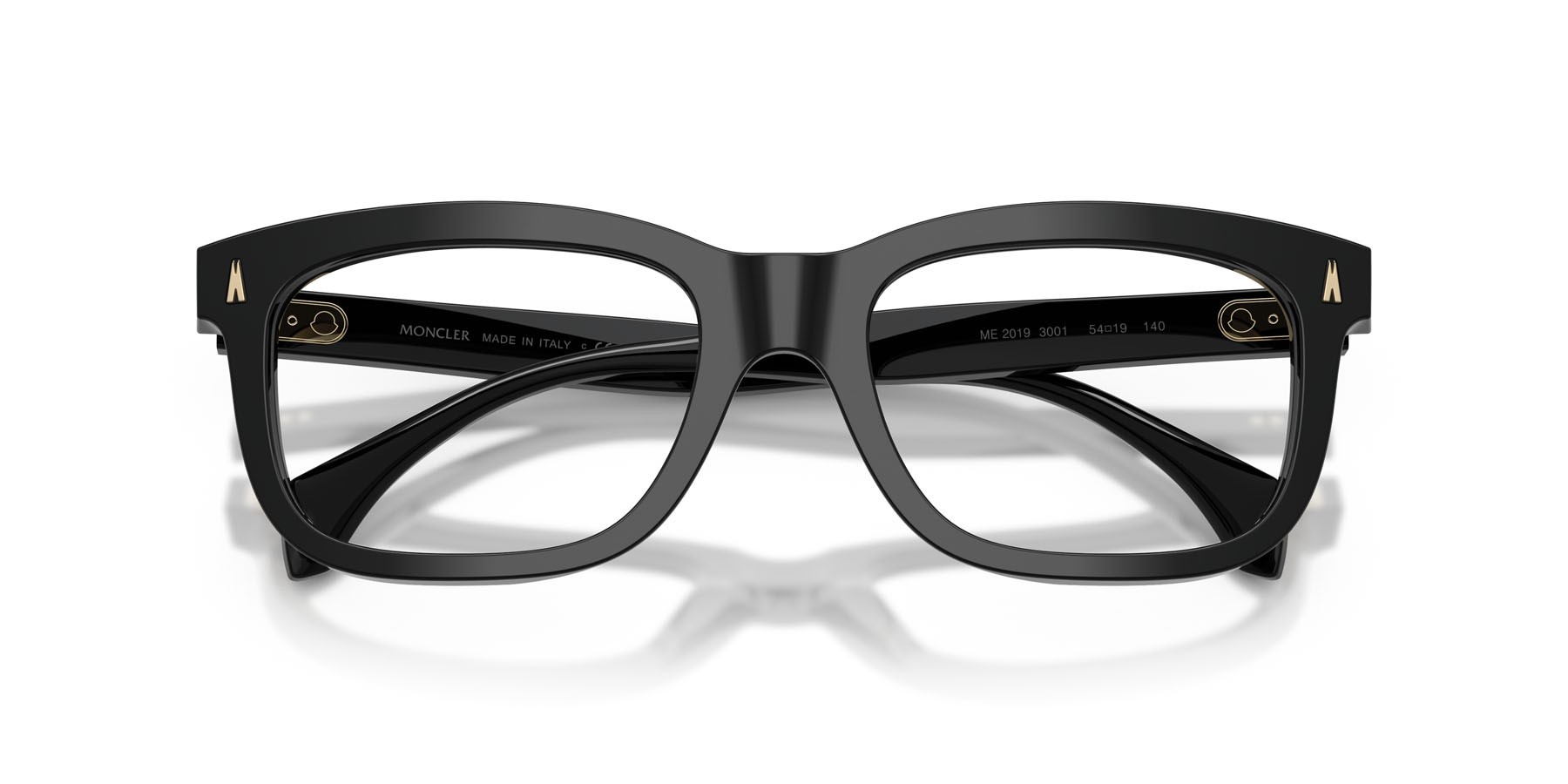 Eyeglasses Moncler ME 2019 (3001) color nero lucido shape rectangle lenses lente demo