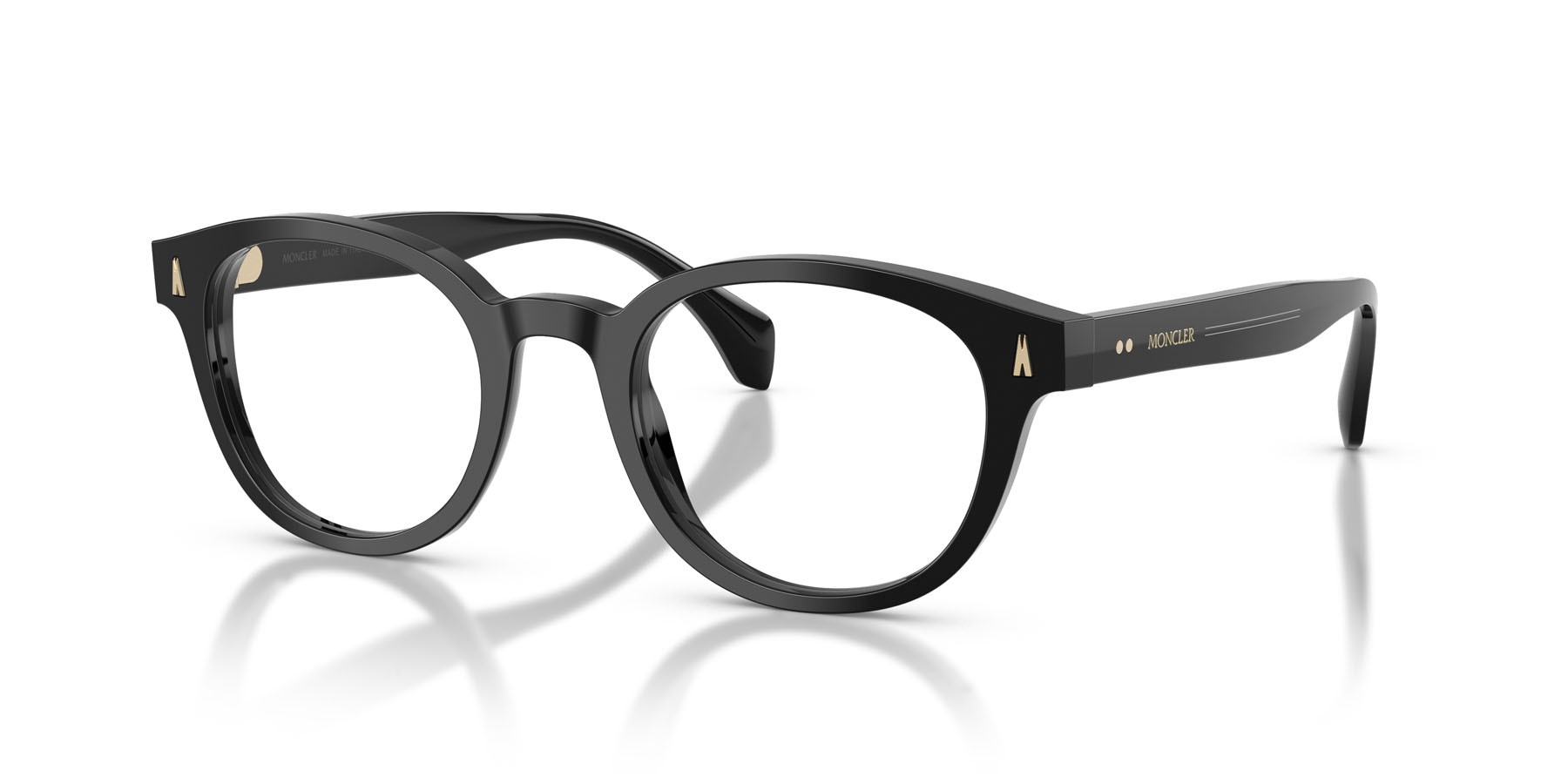 Eyeglasses Moncler ME 2020 (3001) color nero lucido shape round lenses lente demo