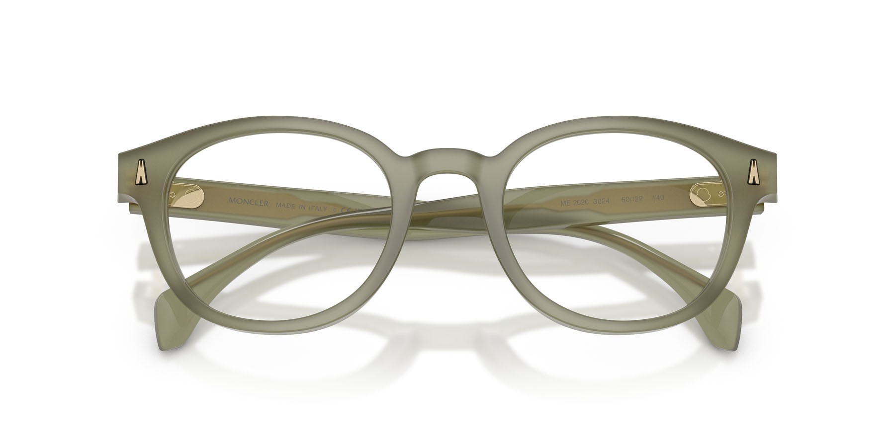 Eyeglasses Moncler ME 2020 (3024) color salvia opalino lucido shape round lenses lente demo