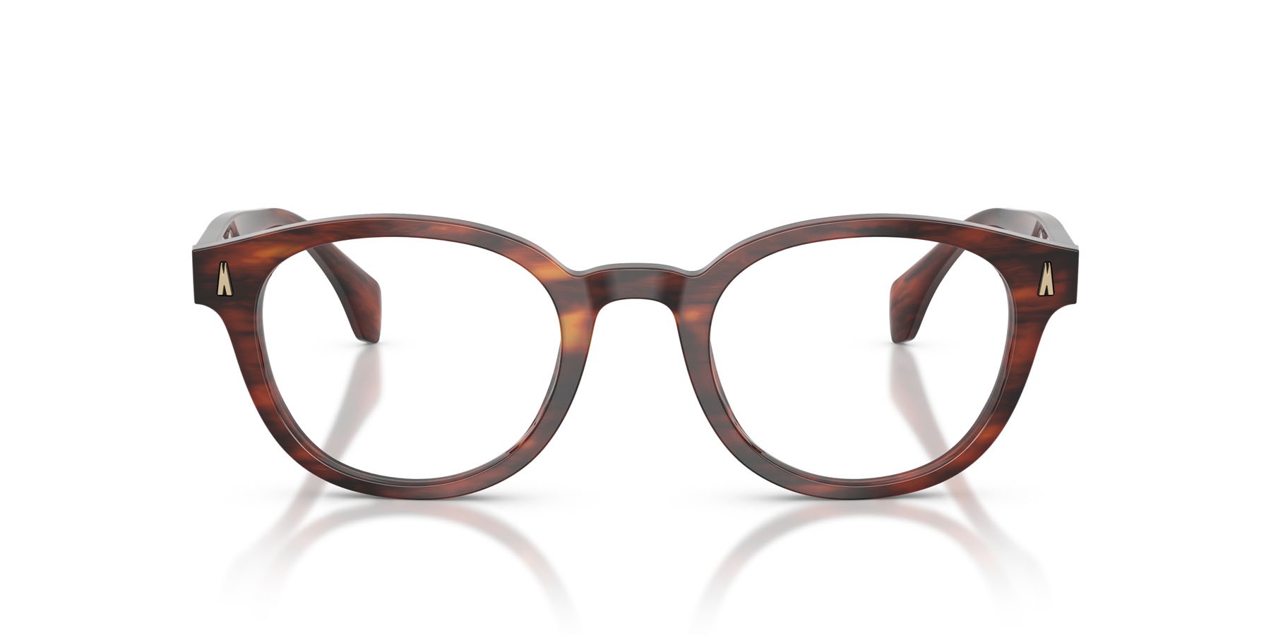 Eyeglasses Moncler ME 2020 (3034) color marrone havana a righe lucido shape round lenses lente demo