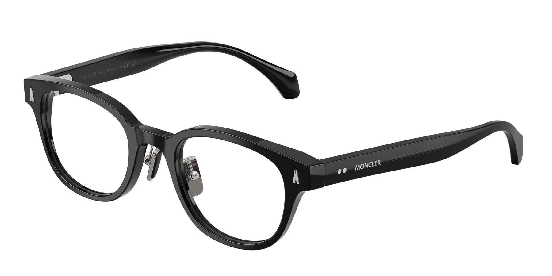 Eyeglasses Moncler ME 2021D (3001) color nero lucido shape oval lenses lente demo