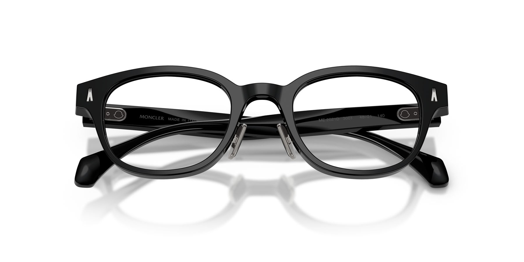 Eyeglasses Moncler ME 2021D (3001) color nero lucido shape oval lenses lente demo