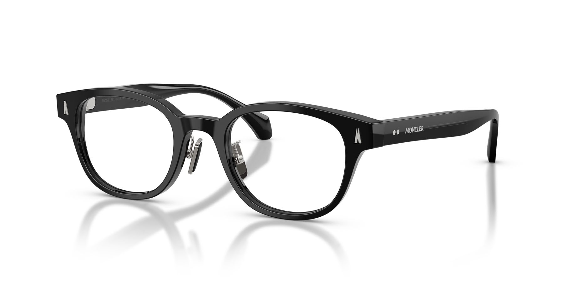 Eyeglasses Moncler ME 2021D (3001) color nero lucido shape oval lenses lente demo
