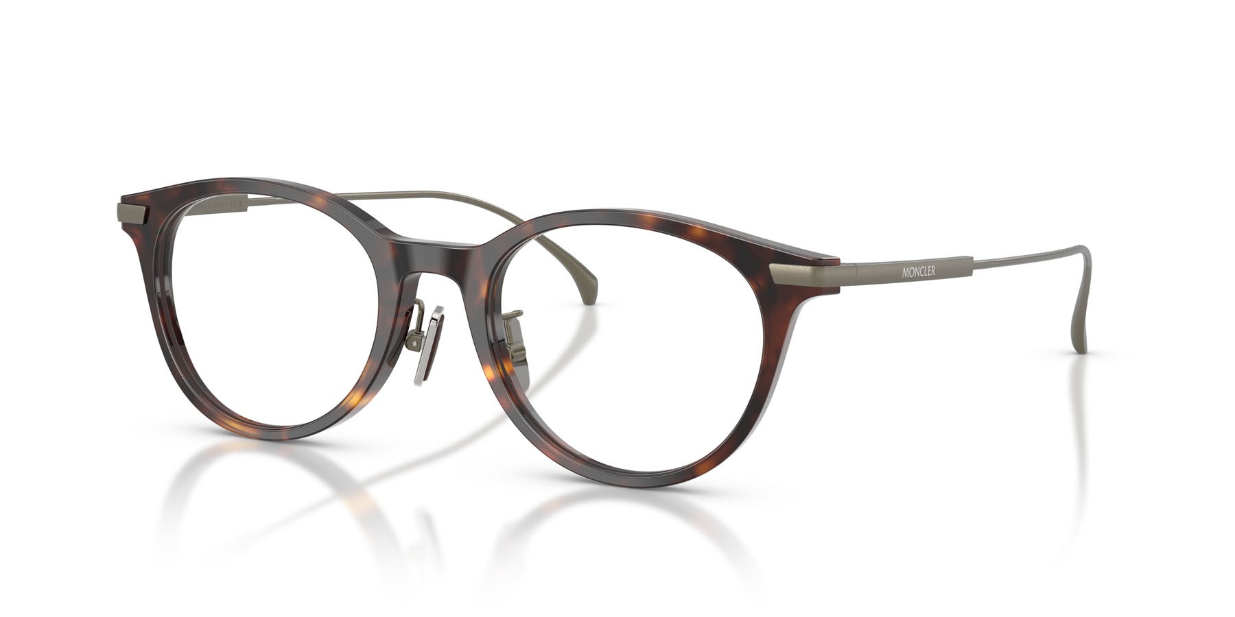 Eyeglasses Moncler ME 2022D (3002) color havana lucido shape oval lenses lente demo