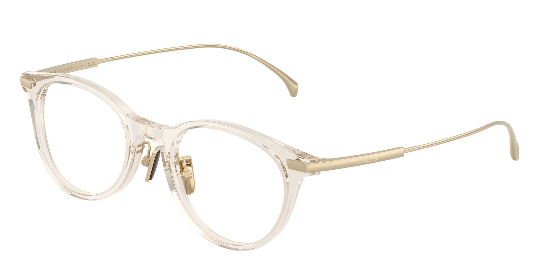 Eyeglasses Moncler ME 2022D (3003) color shiny butter shape oval lenses lente demo