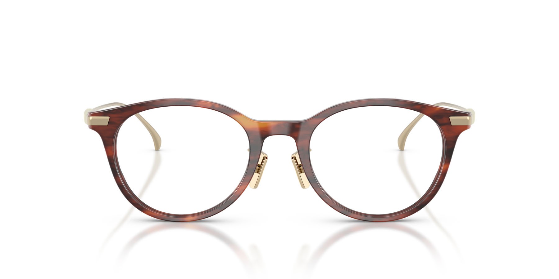 Eyeglasses Moncler ME 2022D (3034) color marrone havana a righe lucido shape oval lenses lente demo
