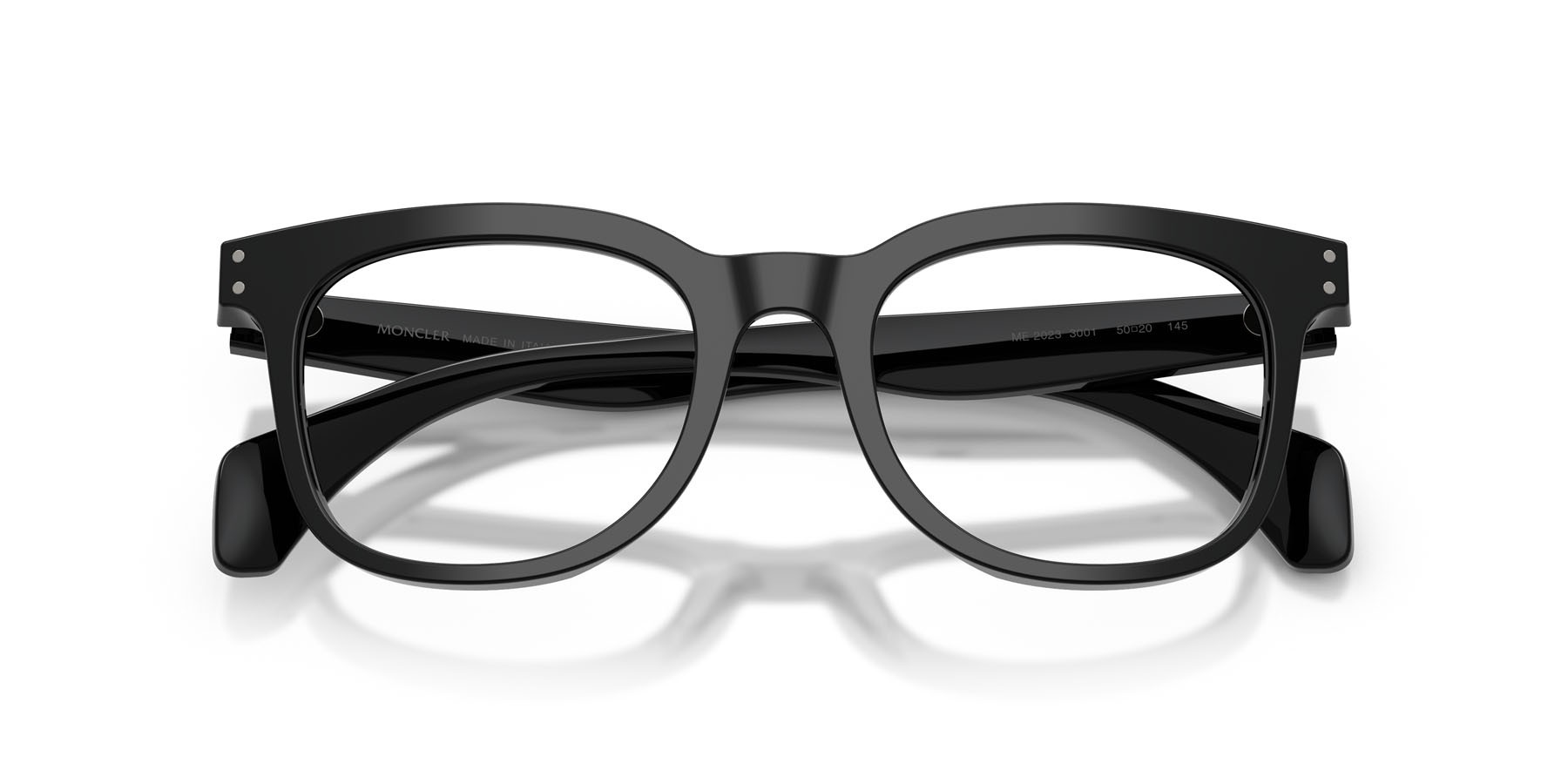 Eyeglasses Moncler ME 2023 (3001) color nero lucido shape pantos lenses lente demo