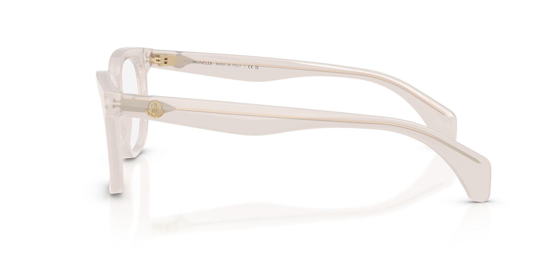 Eyeglasses Moncler ME 2023 (3030) color bianco latte opalino lucido shape pantos lenses lente demo
