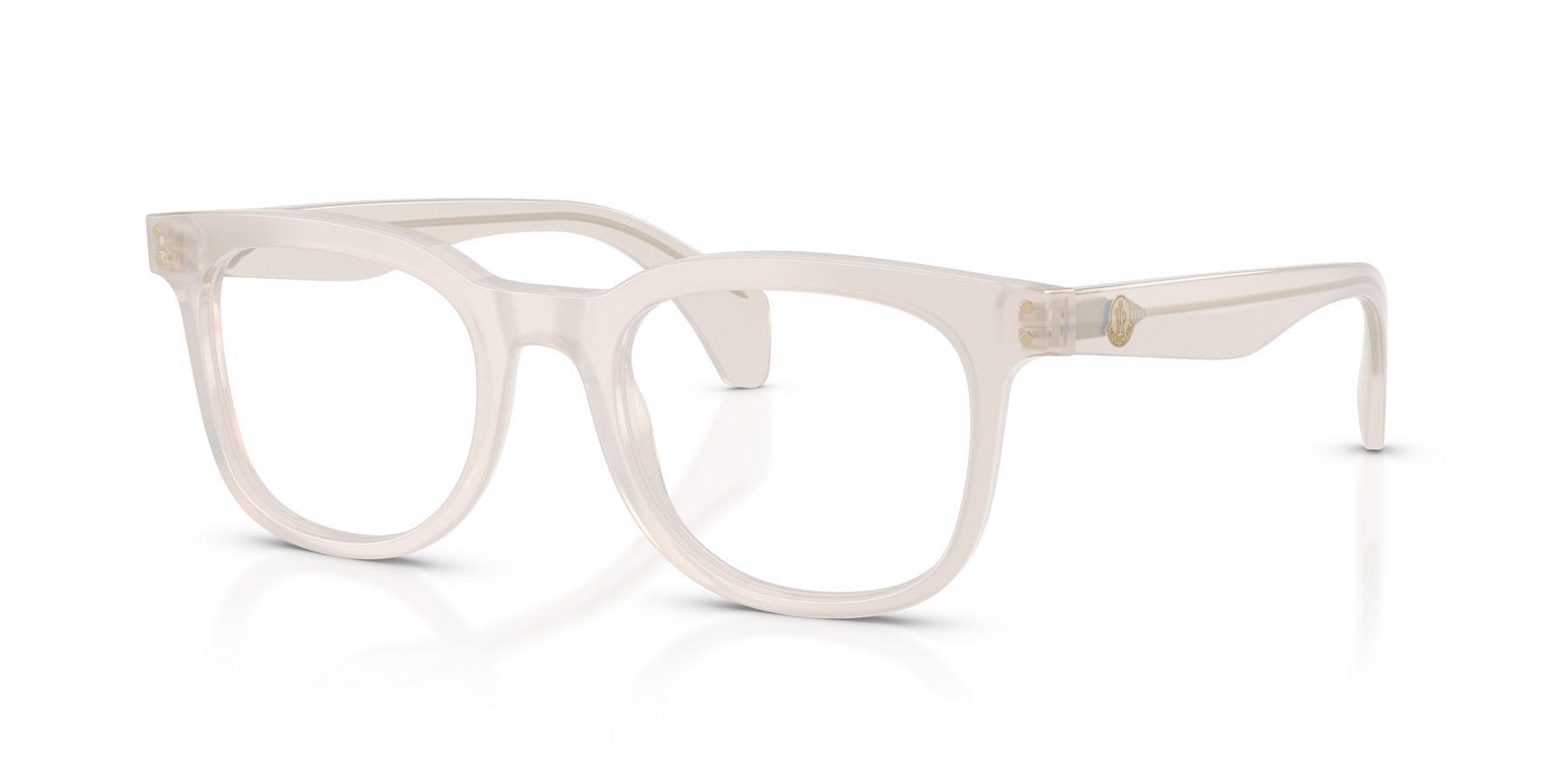 Eyeglasses Moncler ME 2023 (3030) color bianco latte opalino lucido shape pantos lenses lente demo