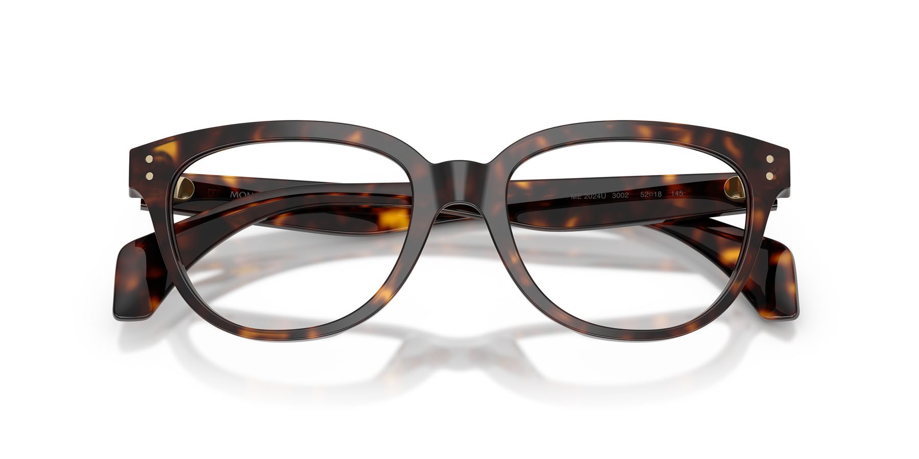 Eyeglasses Moncler ME 2024U (3002) color havana lucido shape square lenses lente demo