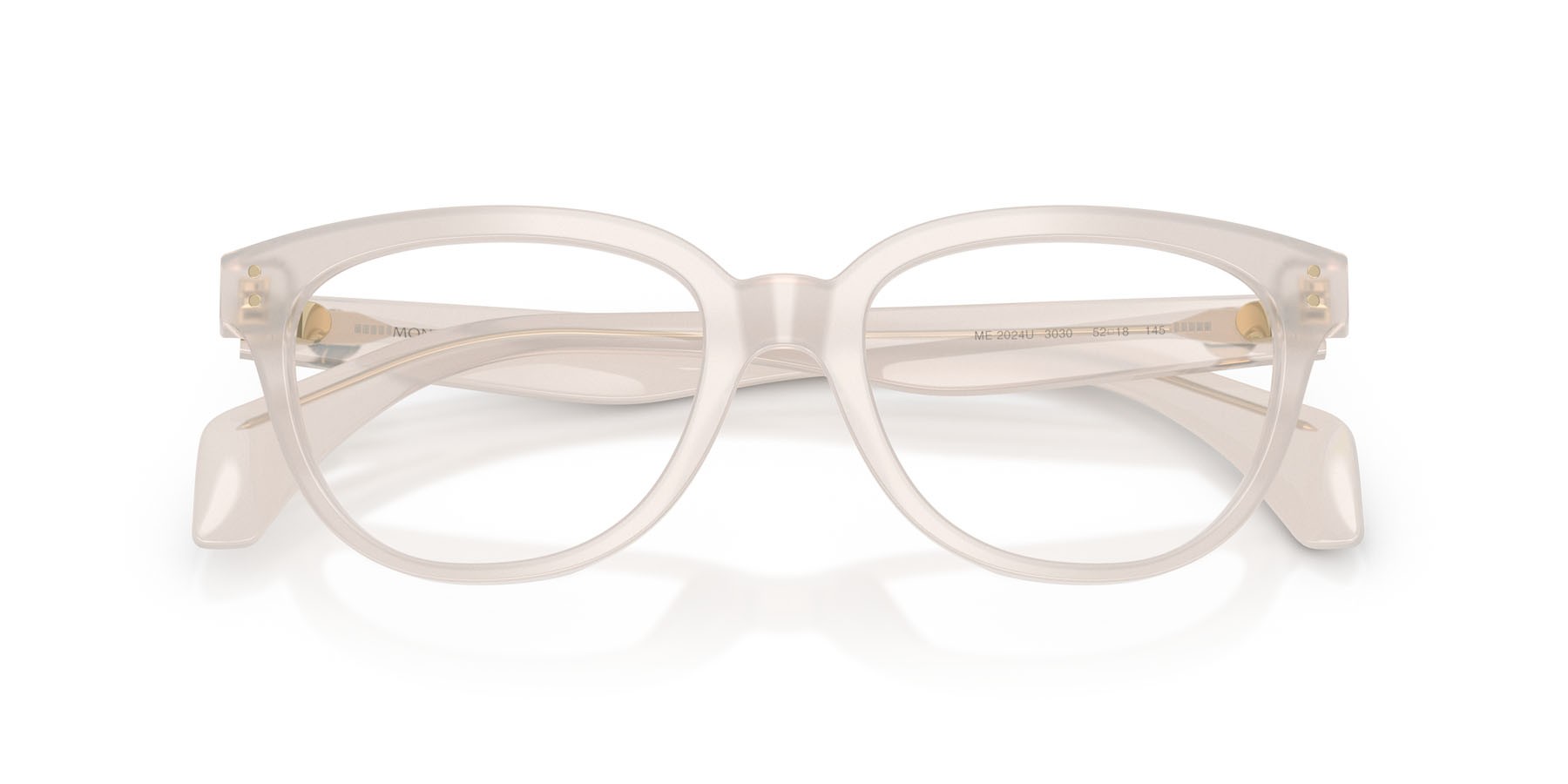Eyeglasses Moncler ME 2024U (3030) color bianco latte lucido shape square lenses lente demo