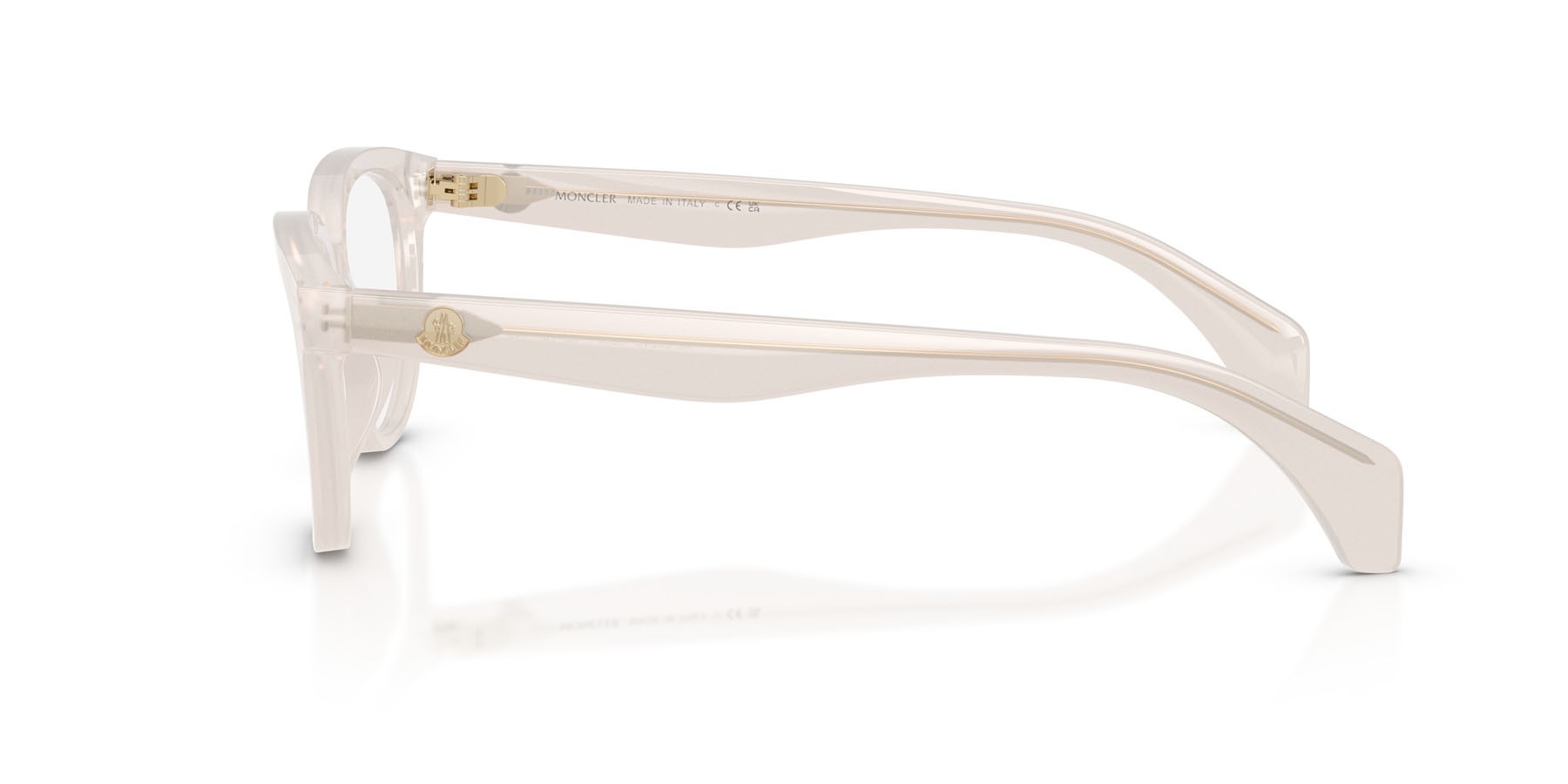 Eyeglasses Moncler ME 2024U (3030) color bianco latte lucido shape square lenses lente demo