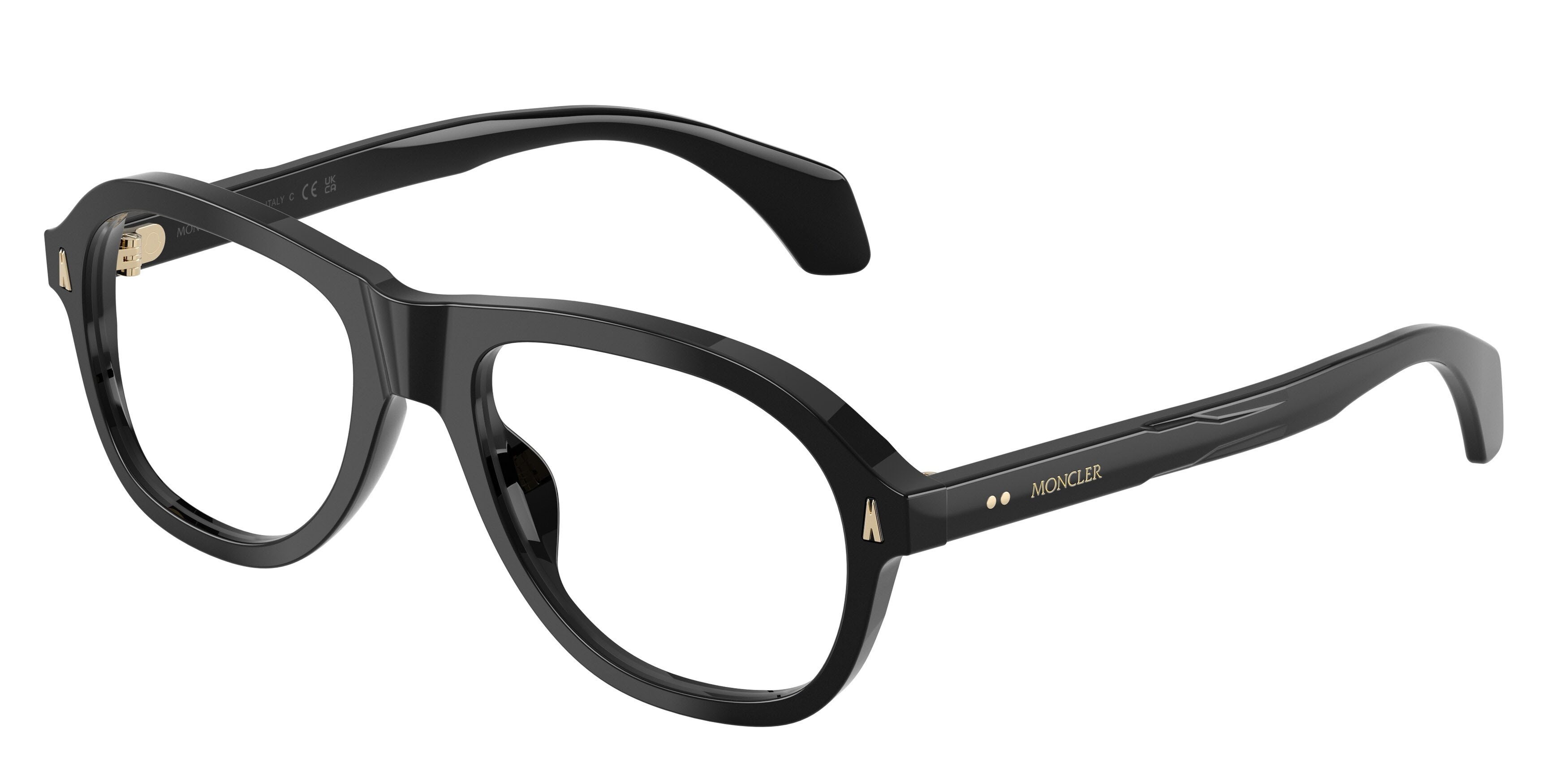 Eyeglasses Moncler ME 2025U (3001) color nero lucido shape square lenses lente demo
