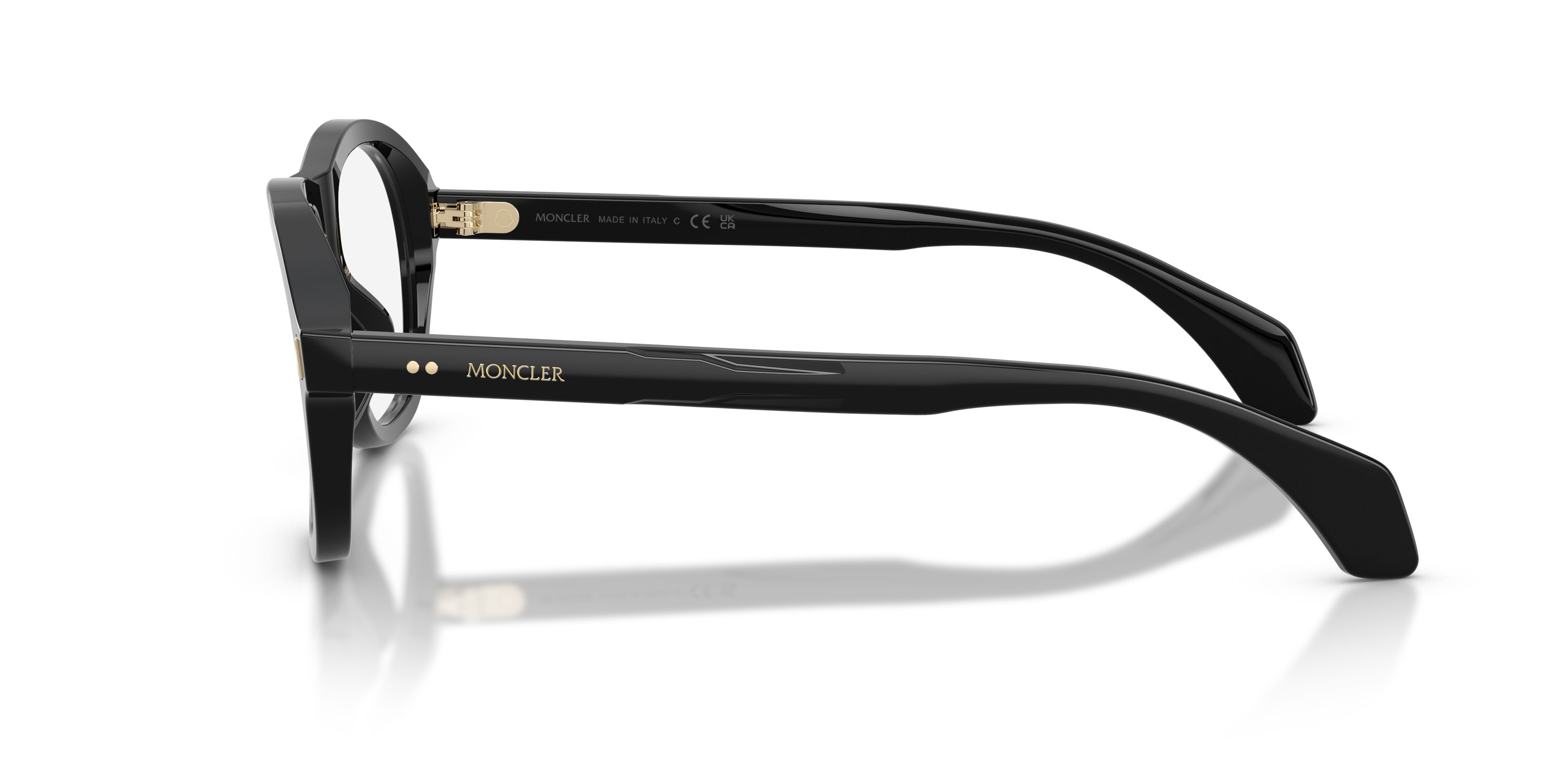 Eyeglasses Moncler ME 2025U (3001) color nero lucido shape square lenses lente demo