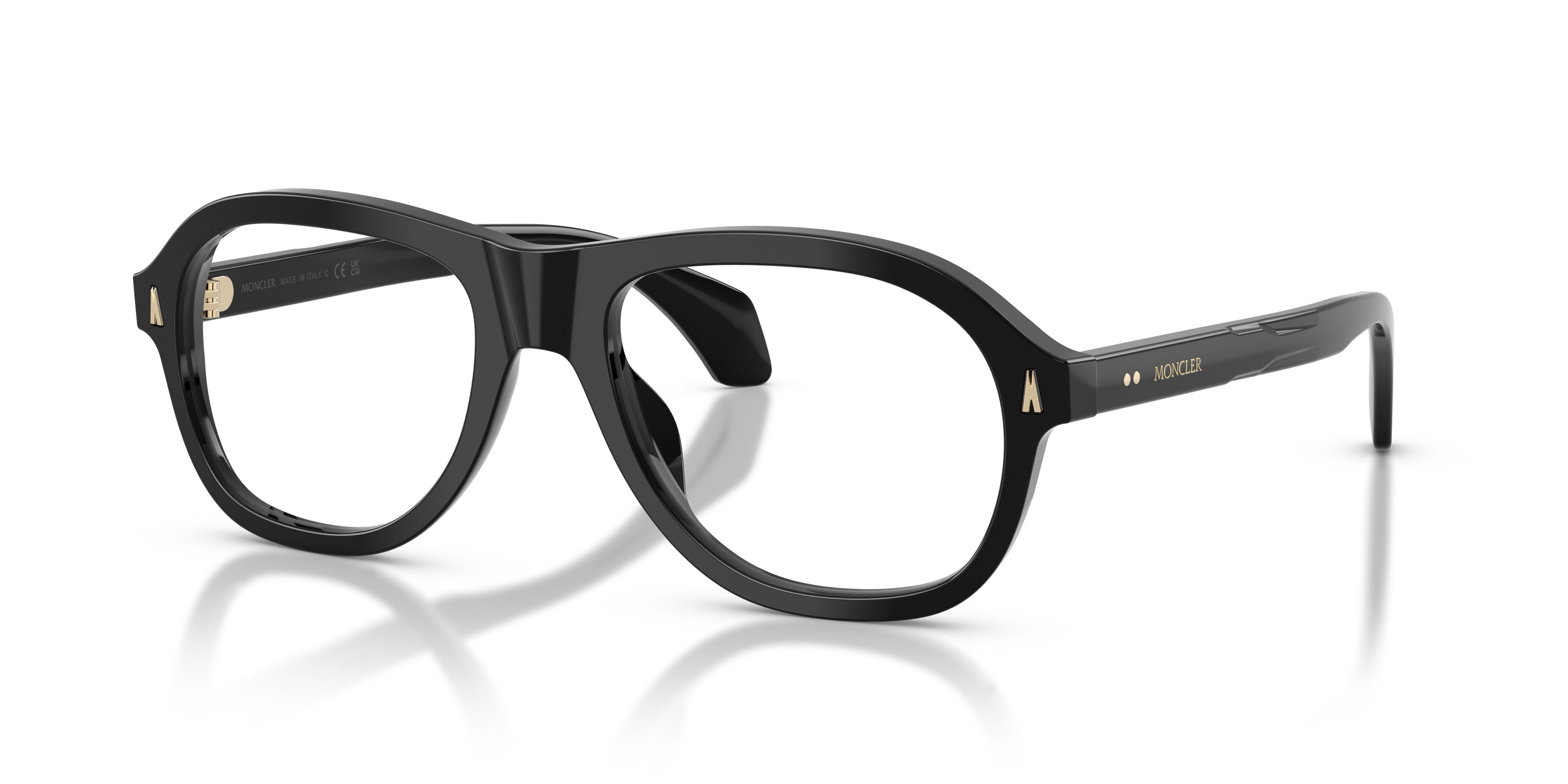 Eyeglasses Moncler ME 2025U (3001) color nero lucido shape square lenses lente demo