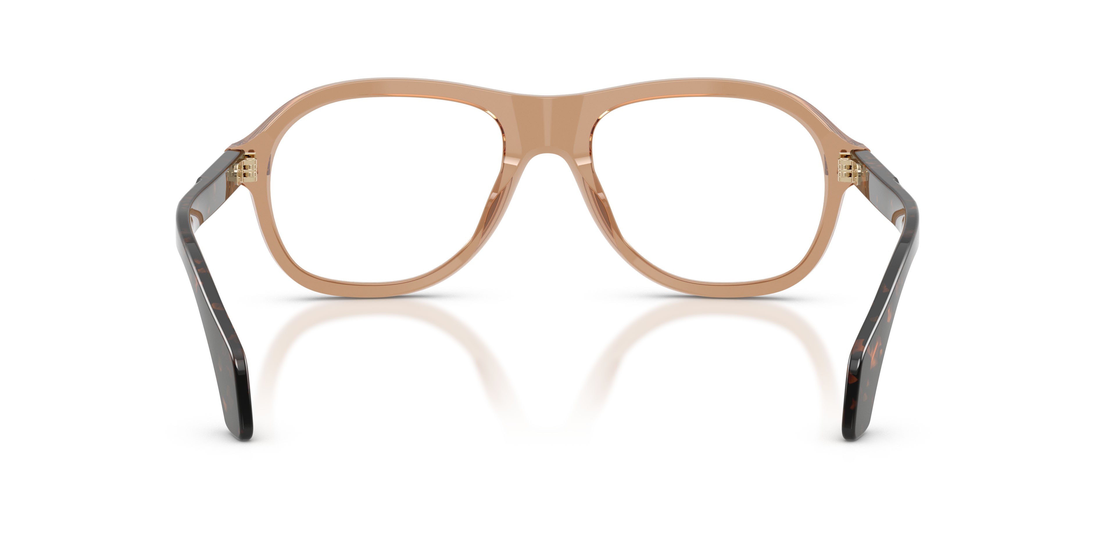 Eyeglasses Moncler ME 2025U (3037) color marrone trasparente lucido shape square lenses lente demo