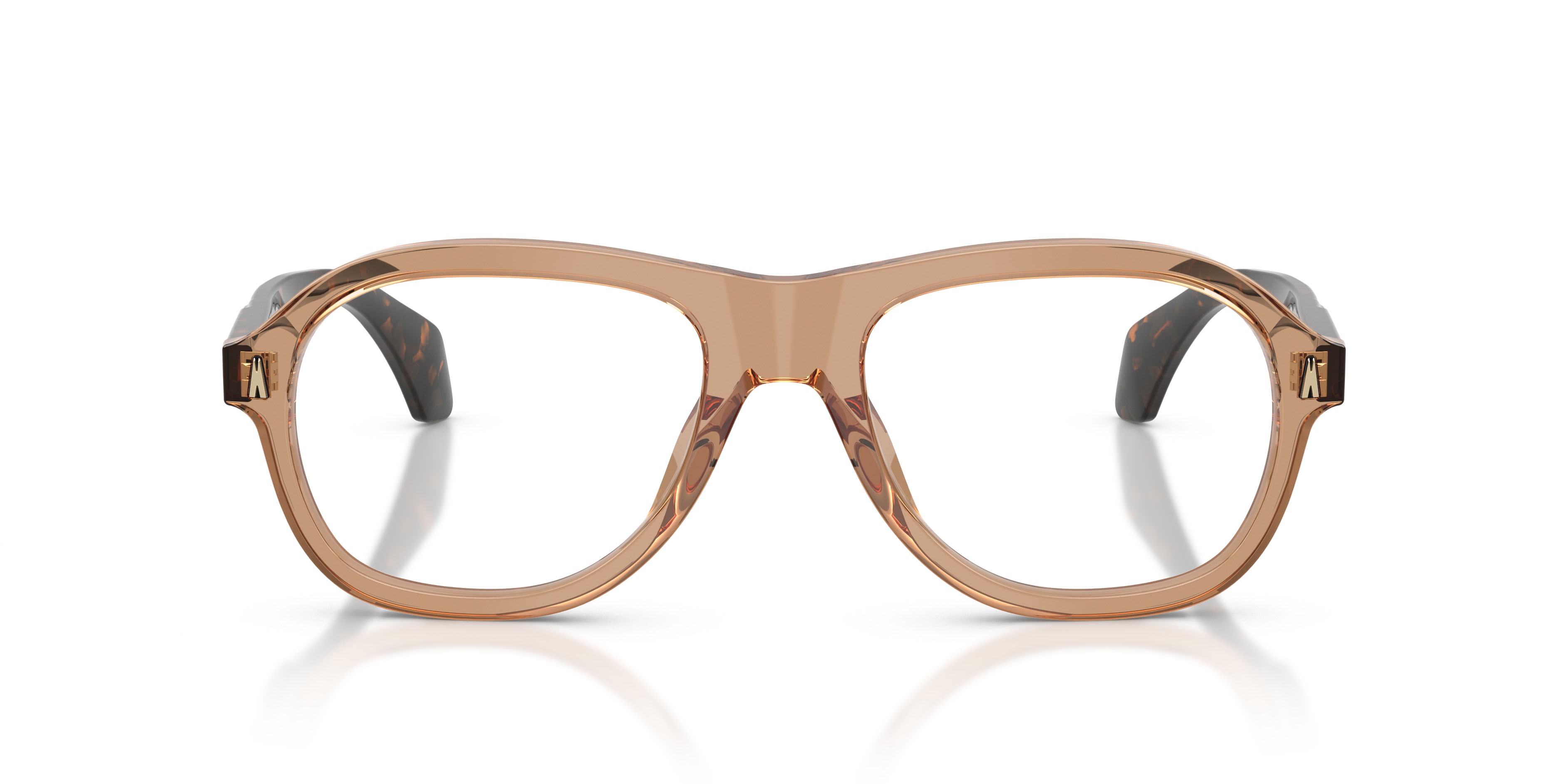 Eyeglasses Moncler ME 2025U (3037) color marrone trasparente lucido shape square lenses lente demo