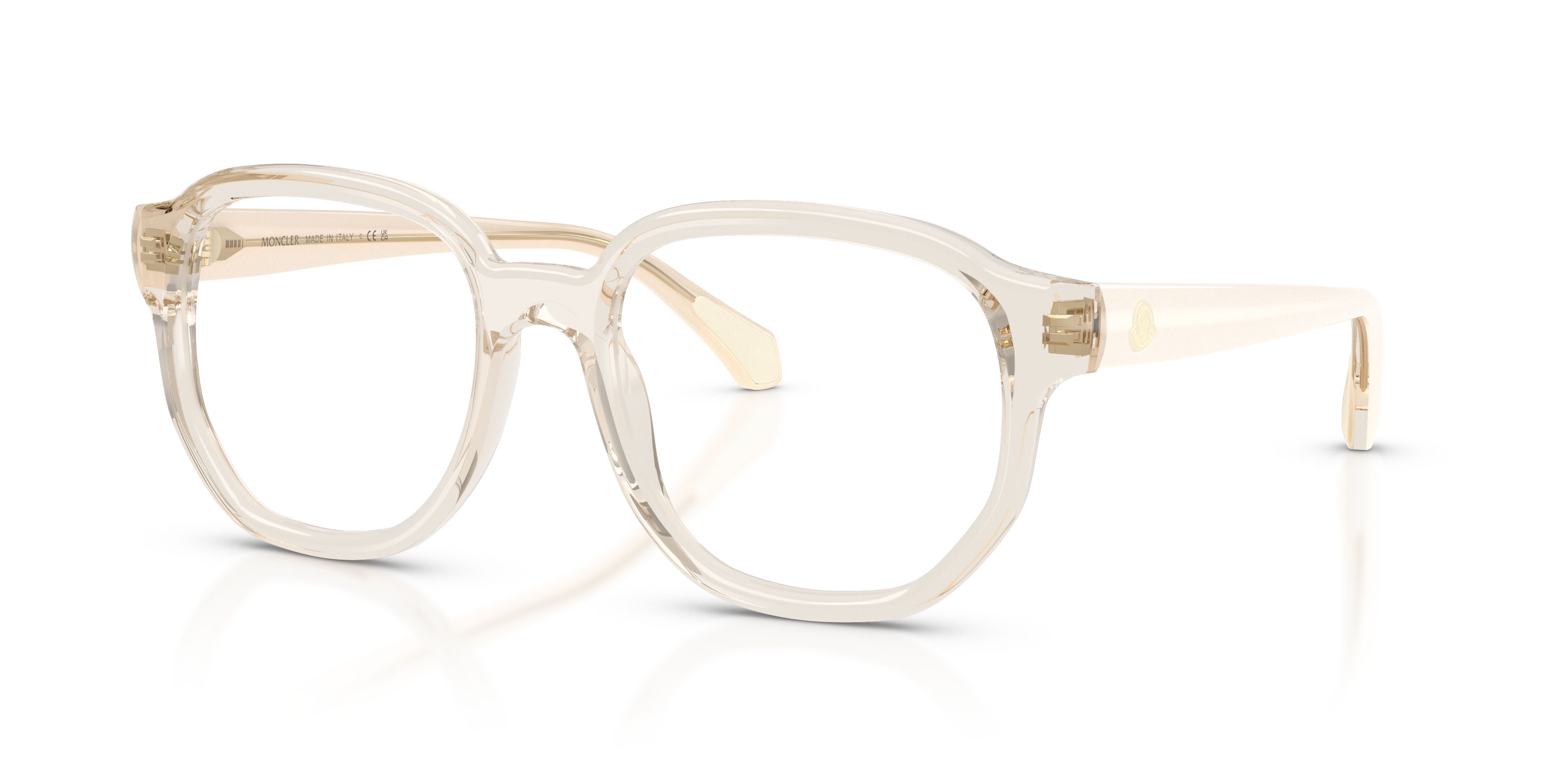 Eyeglasses Moncler ME 2027 (3003) color burro trasparente shape square lenses lente demo