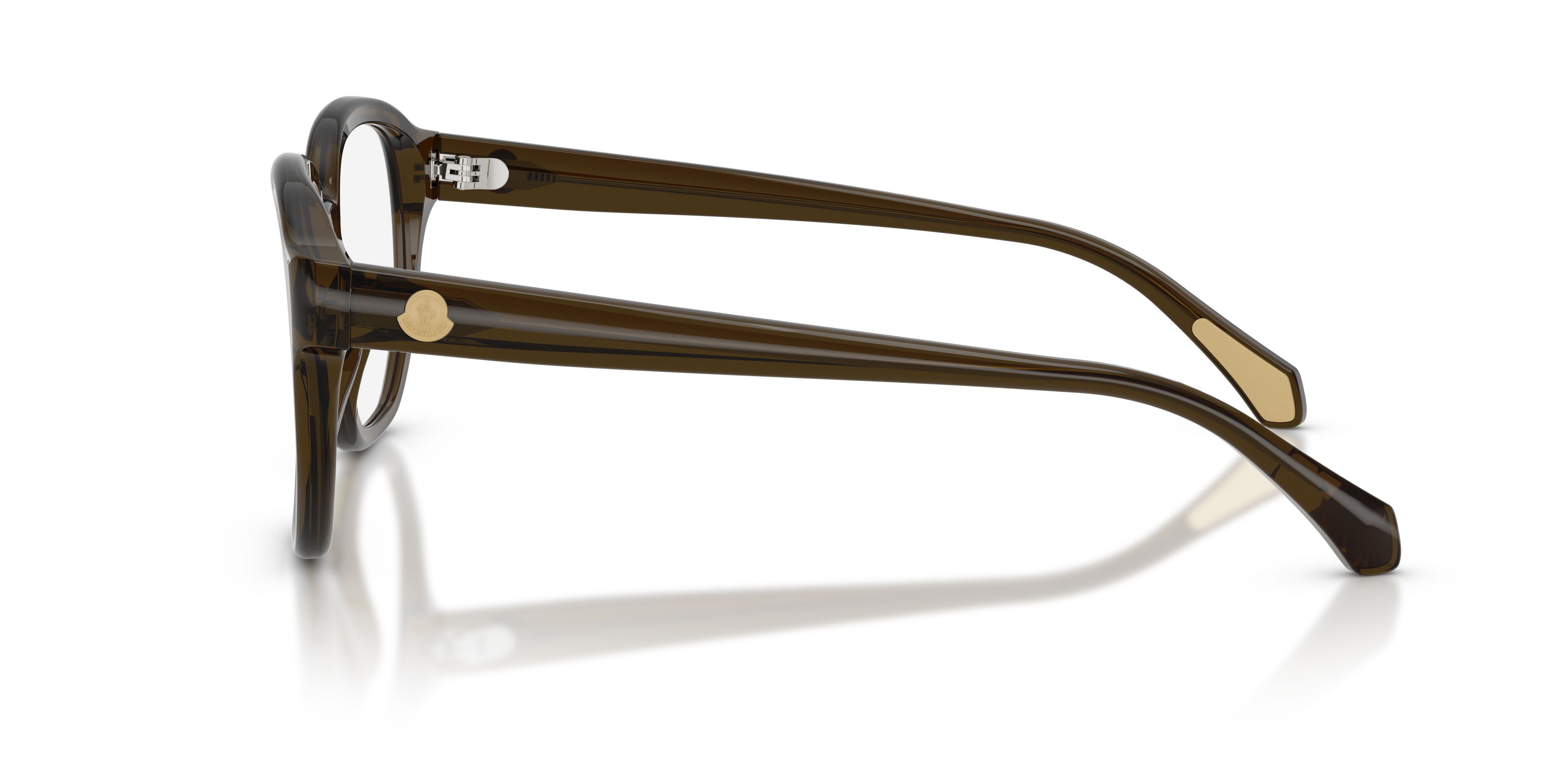 Eyeglasses Moncler ME 2027 (3043) color verde scuro brillante trasparente shape square lenses lente demo