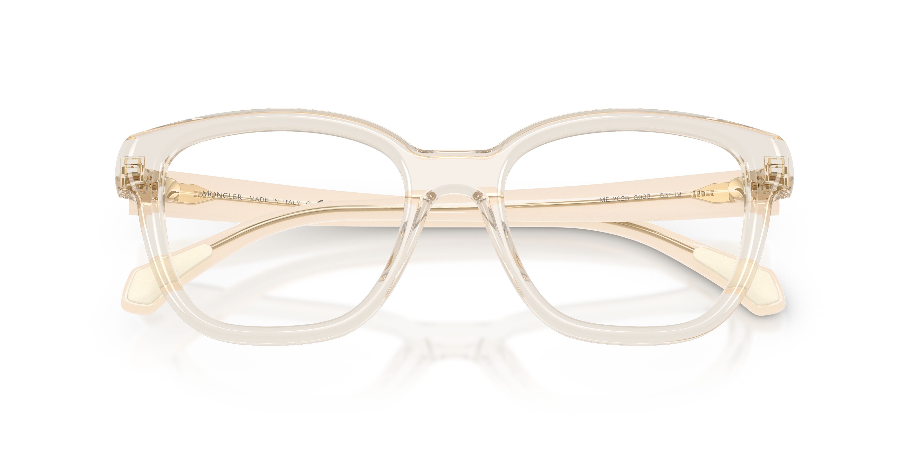 Eyeglasses Moncler ME 2028 (3003) color burro trasparente shape square lenses lente demo
