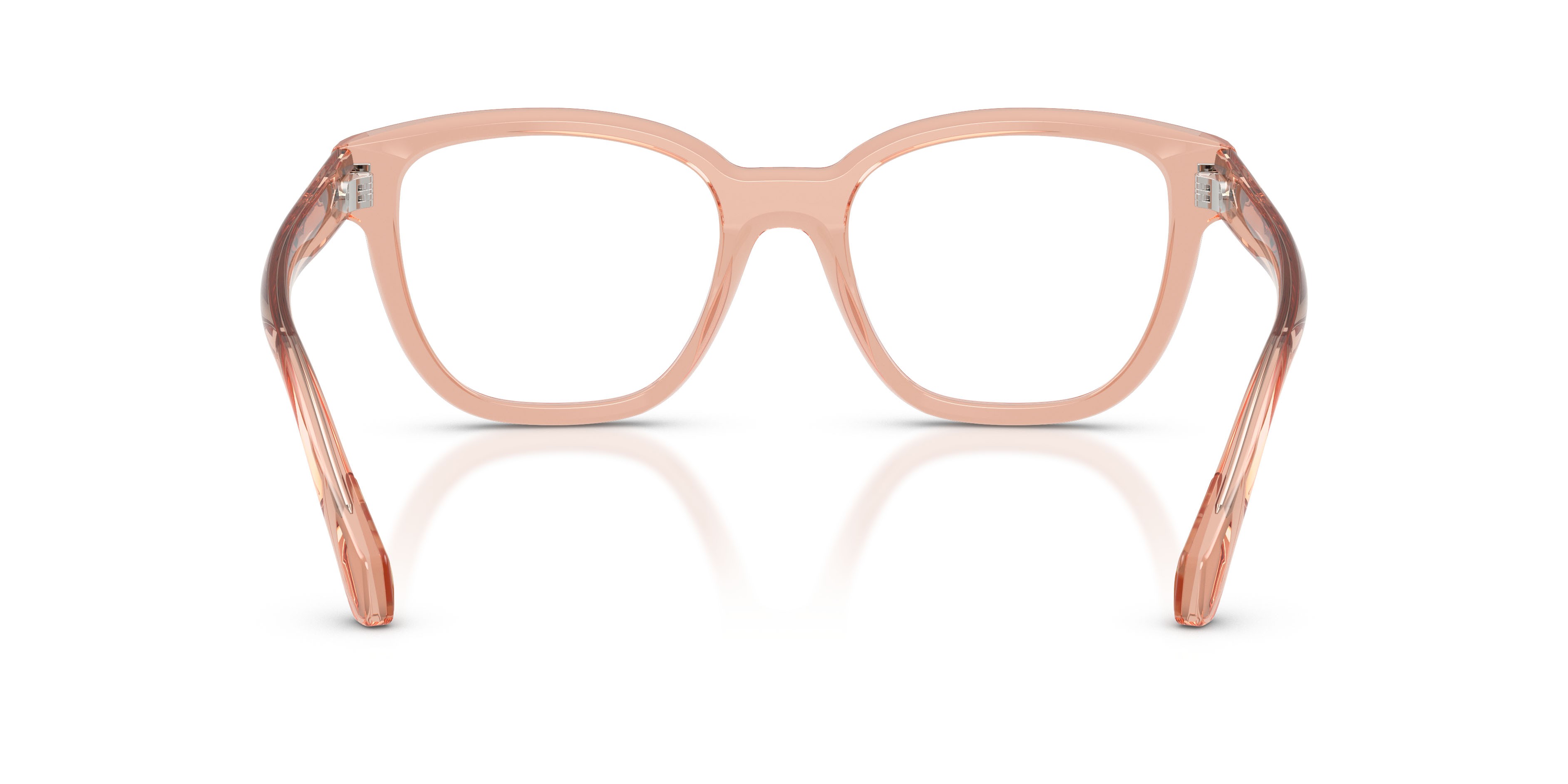 Eyeglasses Moncler ME 2028 (3045) color rosa trasparente lucido shape square lenses lente demo