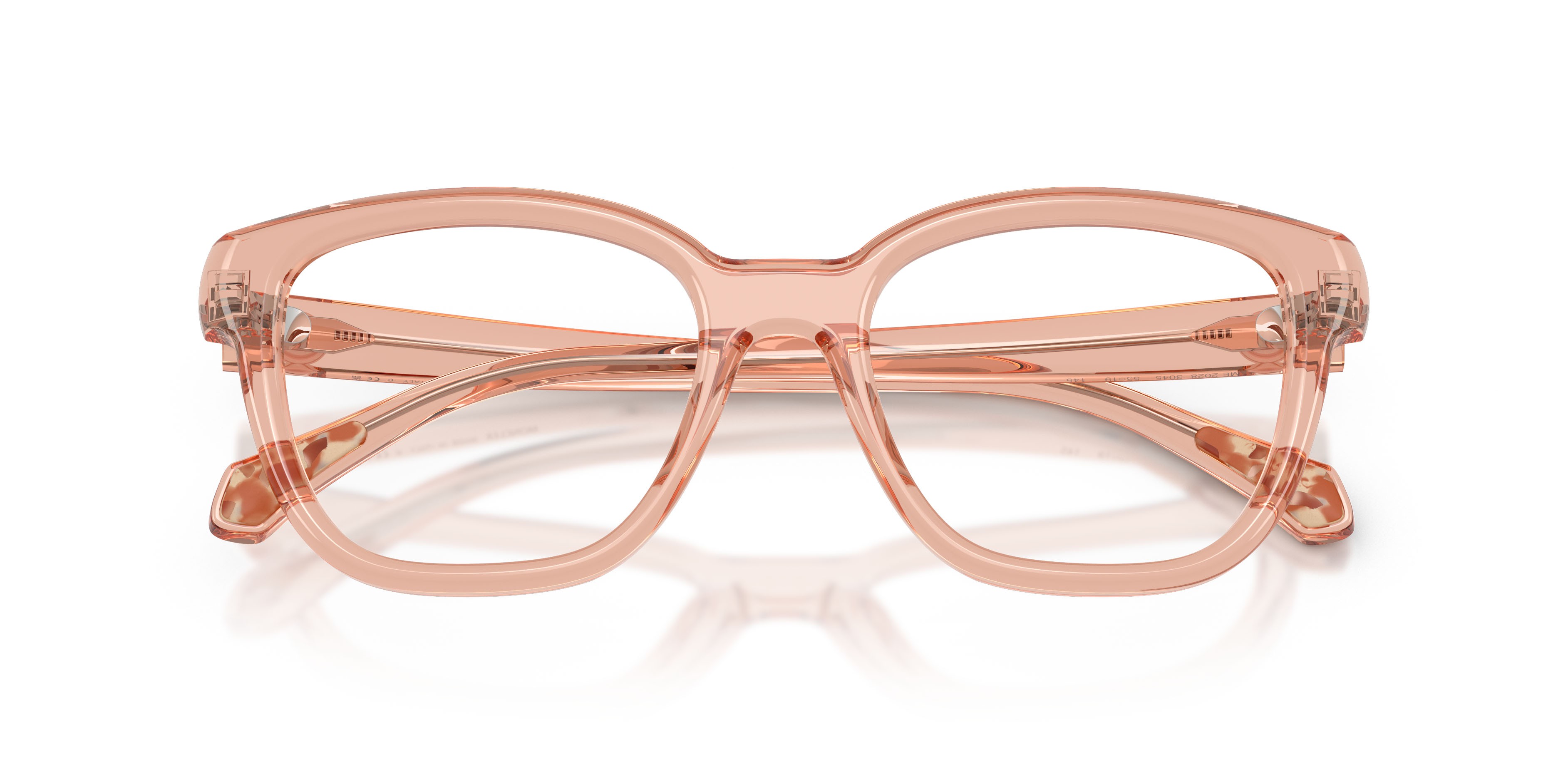 Eyeglasses Moncler ME 2028 (3045) color rosa trasparente lucido shape square lenses lente demo