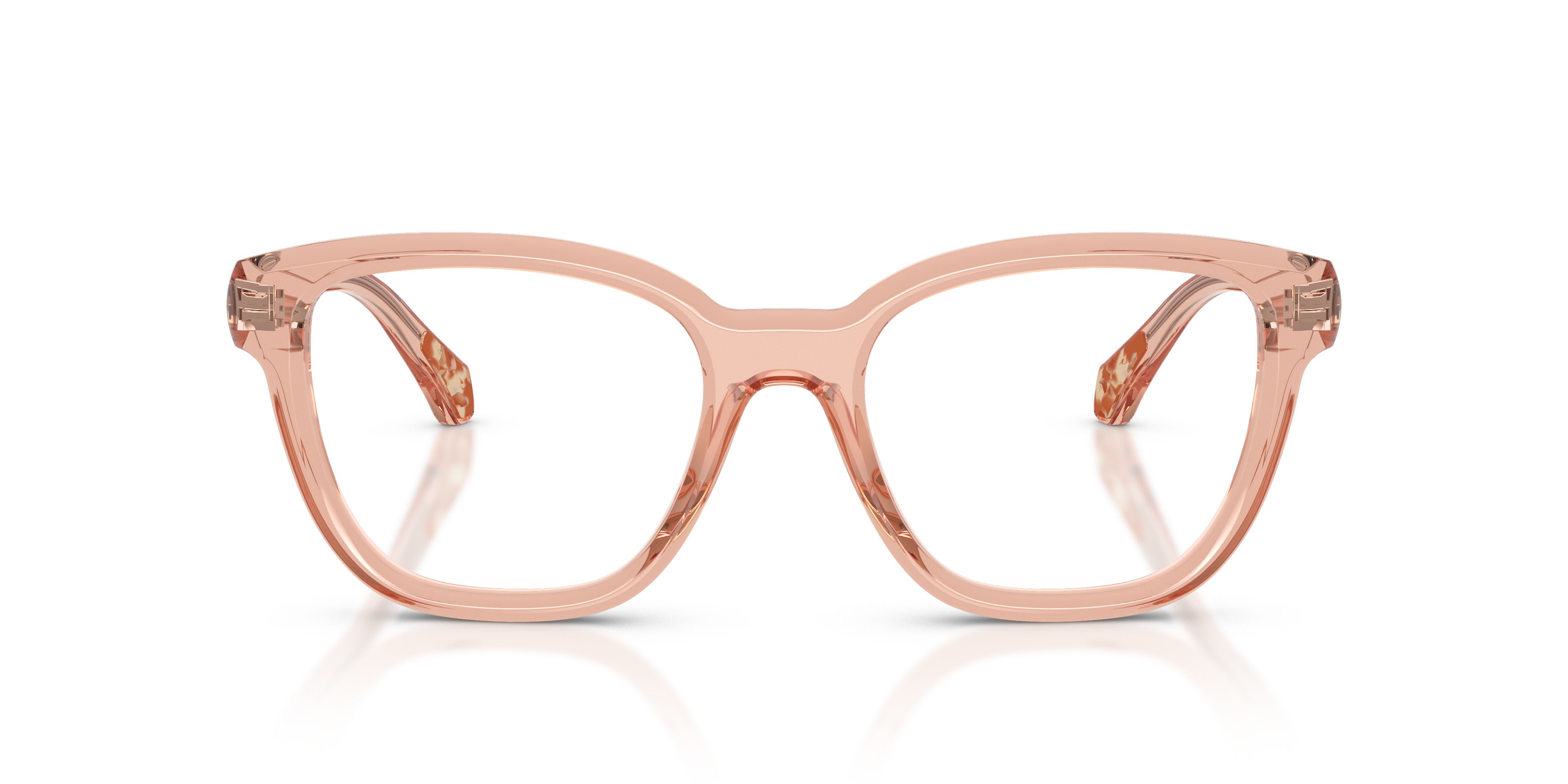 Eyeglasses Moncler ME 2028 (3045) color rosa trasparente lucido shape square lenses lente demo