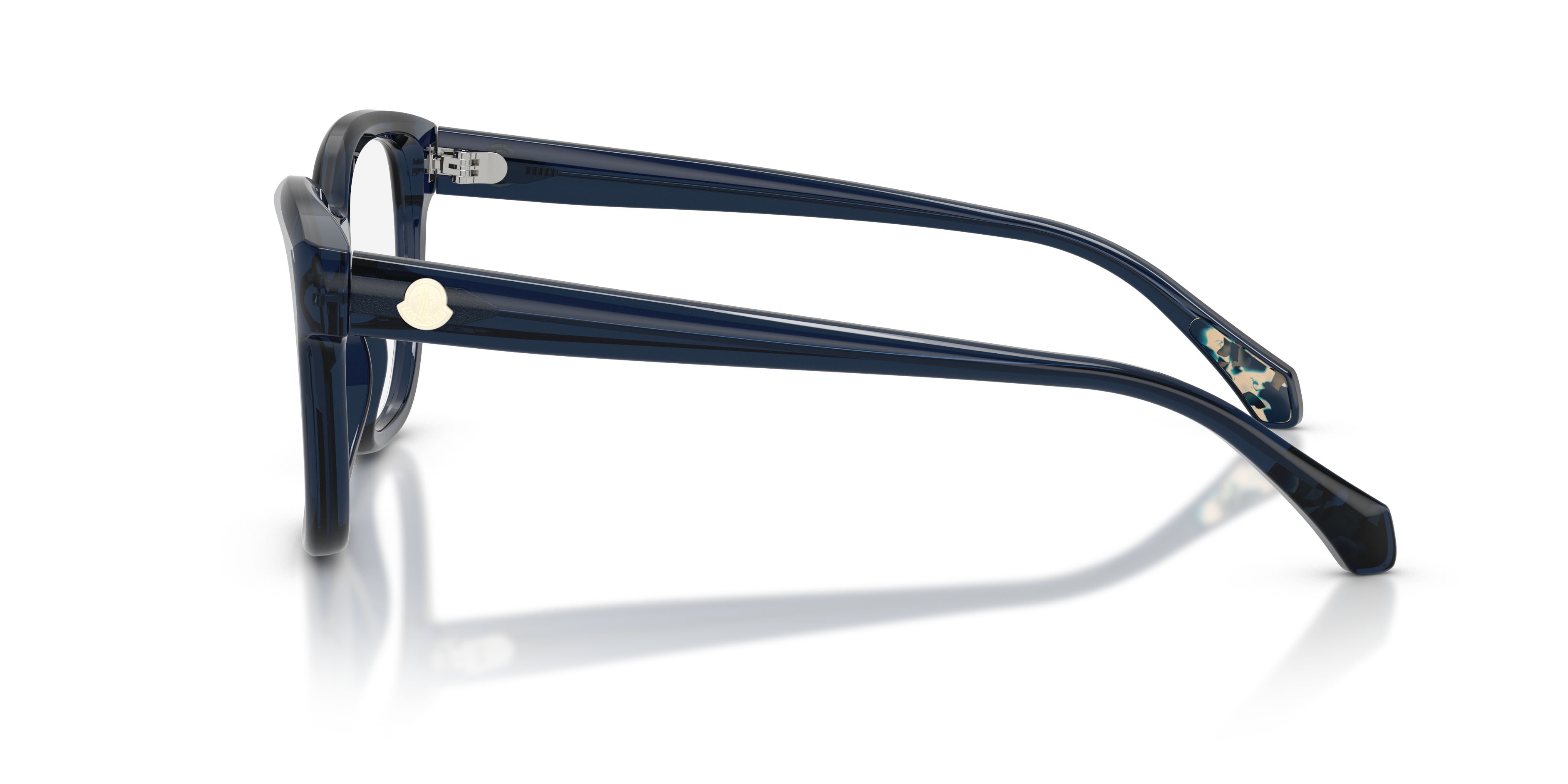 Eyeglasses Moncler ME 2028 (3047) color blu trasparente lucido shape square lenses lente demo